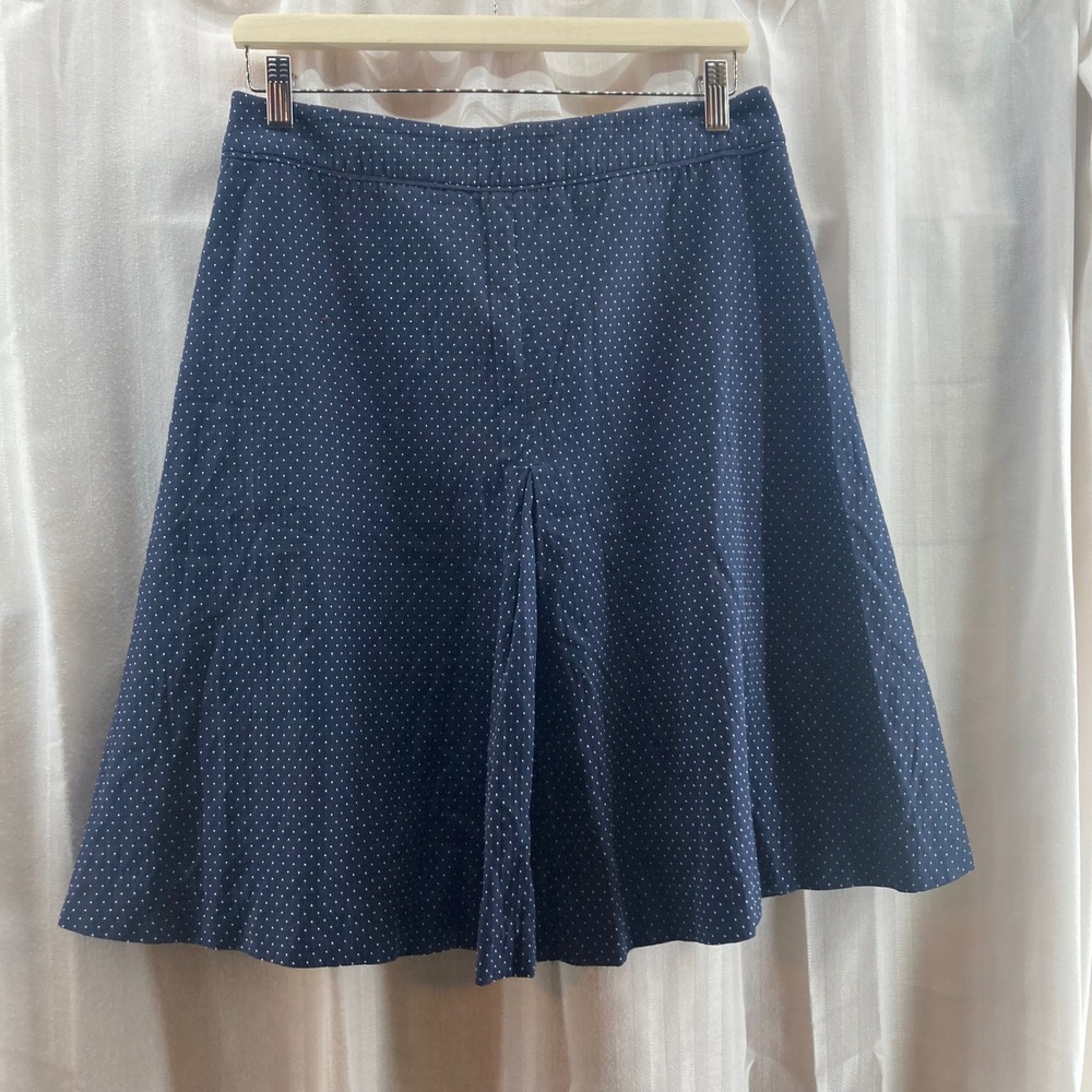 Pendleton Navy White Polka Dot A-Line Skirt Knee Length Womens 8 Preppy Workwear